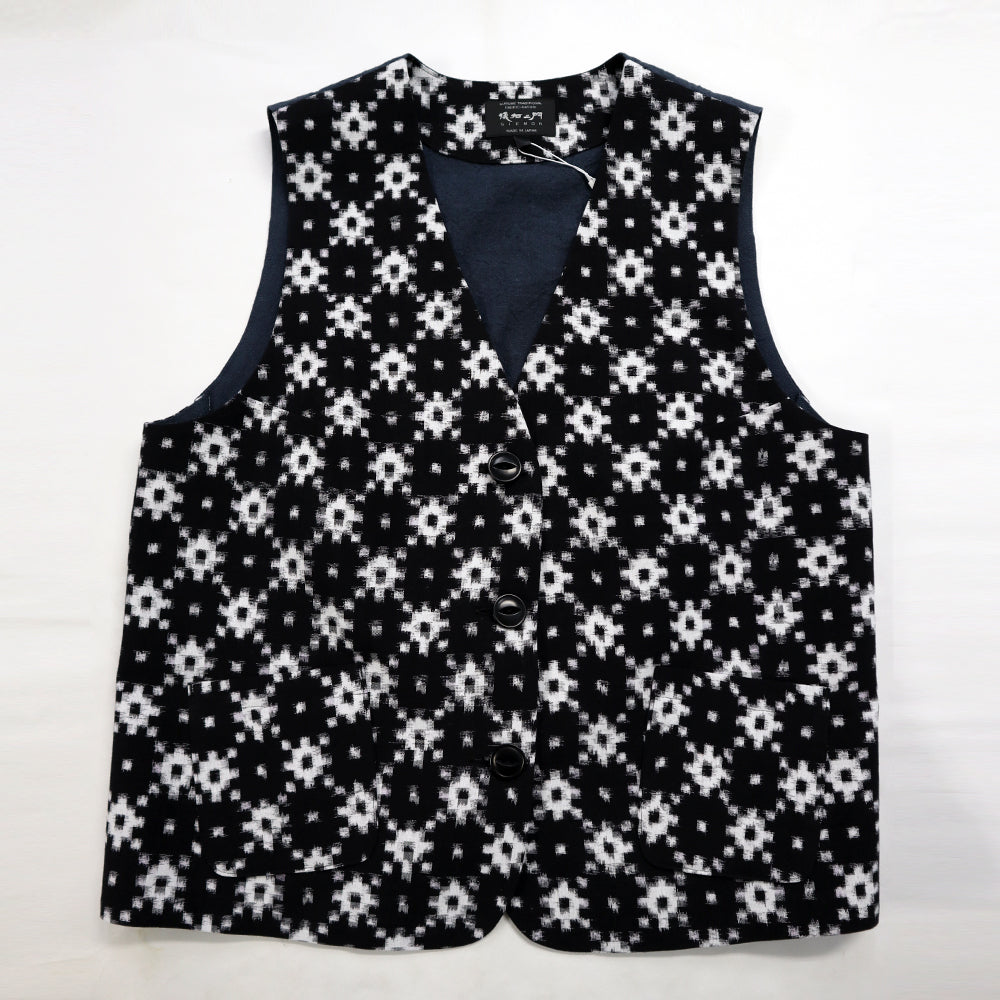 【予約商品】儀右ヱ門  久留米絣  ベスト　カ666　日本製【2026ss】