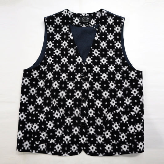 【予約商品】儀右ヱ門  久留米絣  ベスト　カ666　日本製【2026ss】