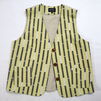 【予約商品】儀右ヱ門  久留米絣  ベスト　カ666　日本製【2026ss】