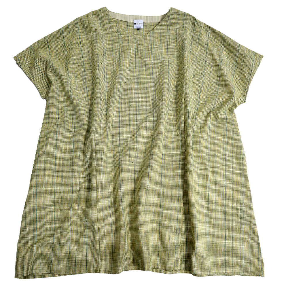 【予約商品】ギエモン  久留米絣 あっぱっぱ  ワンピース　Y2052-2  日本製【2026ss】