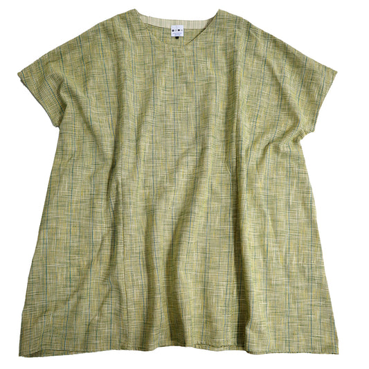 【予約商品】ギエモン  久留米絣 あっぱっぱ  ワンピース　Y2052-2  日本製【2026ss】