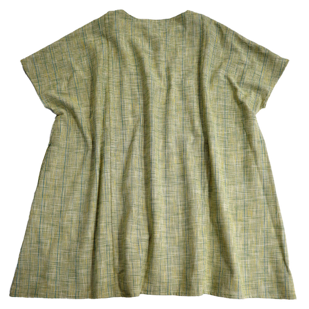 【予約商品】ギエモン  久留米絣 あっぱっぱ  ワンピース　Y2052-2  日本製【2026ss】