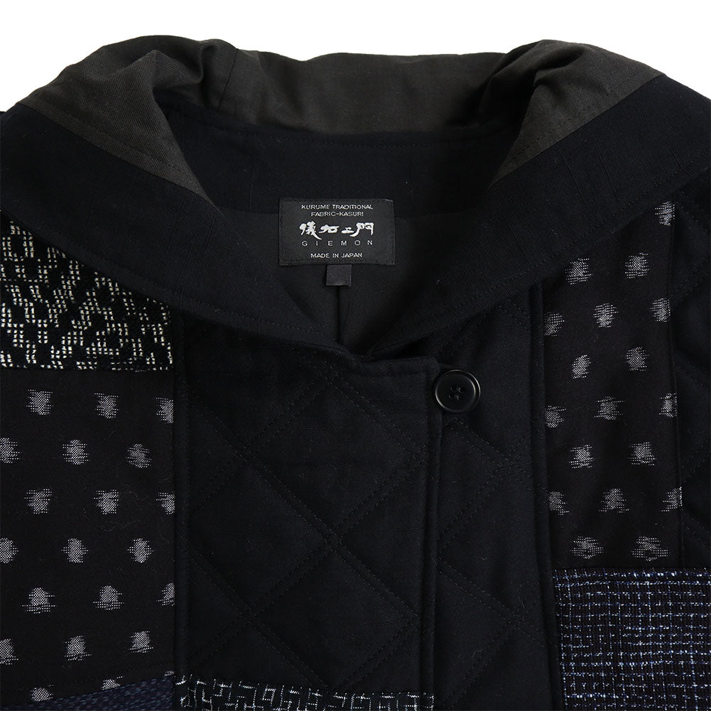 Giemon Giemon Giemon Kurume Kasuri Patchwork Quilted Jacket Ke145 Made in Japan