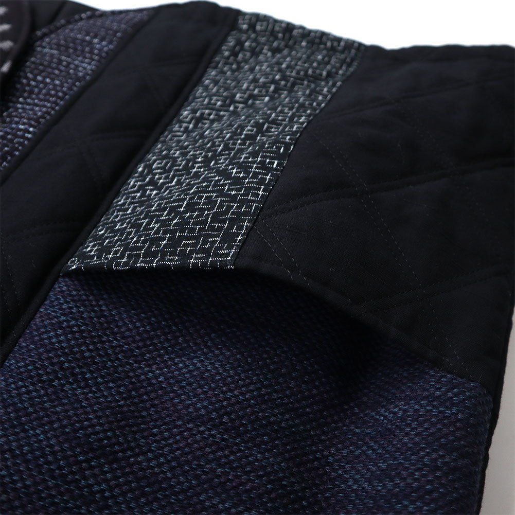 Giemon Giemon Giemon Kurume Kasuri Patchwork Quilted Jacket Ke145 Made in Japan