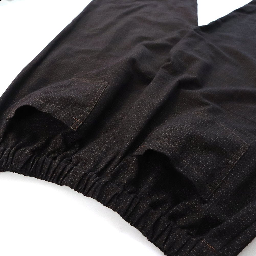 Giemon Giemon Kurume Kasuri Wide Pants Ka706 Made in Japan (Yuki Kasuri Black/Brown) [PT] 